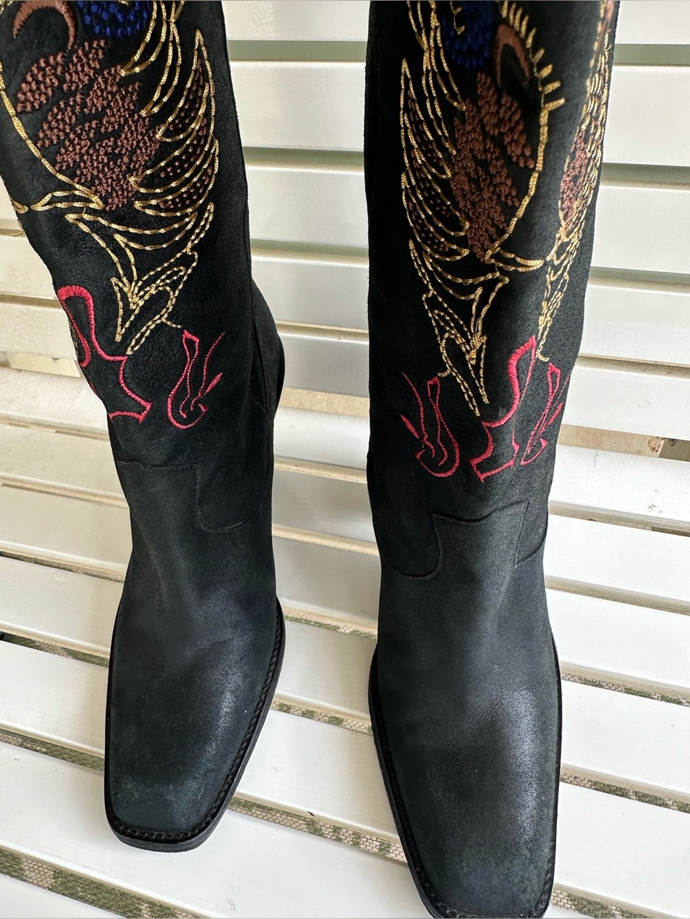 Gianni Bini Western Suede Boots Size 7.5